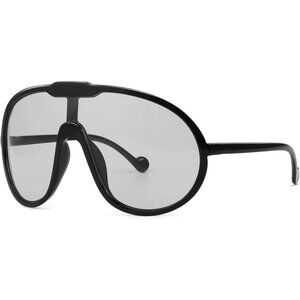 Women's Oversized Sunglasses Shield Aviator Sun Glasses UV400 Protection Black